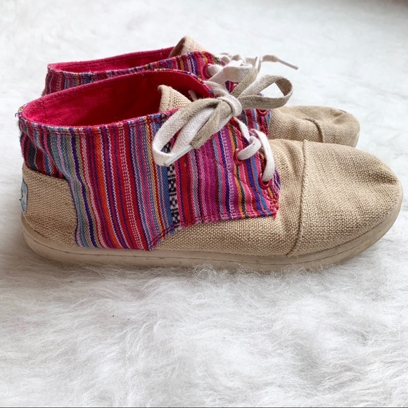 Toms Other - Toms little girls size 3. Linen striped high tops